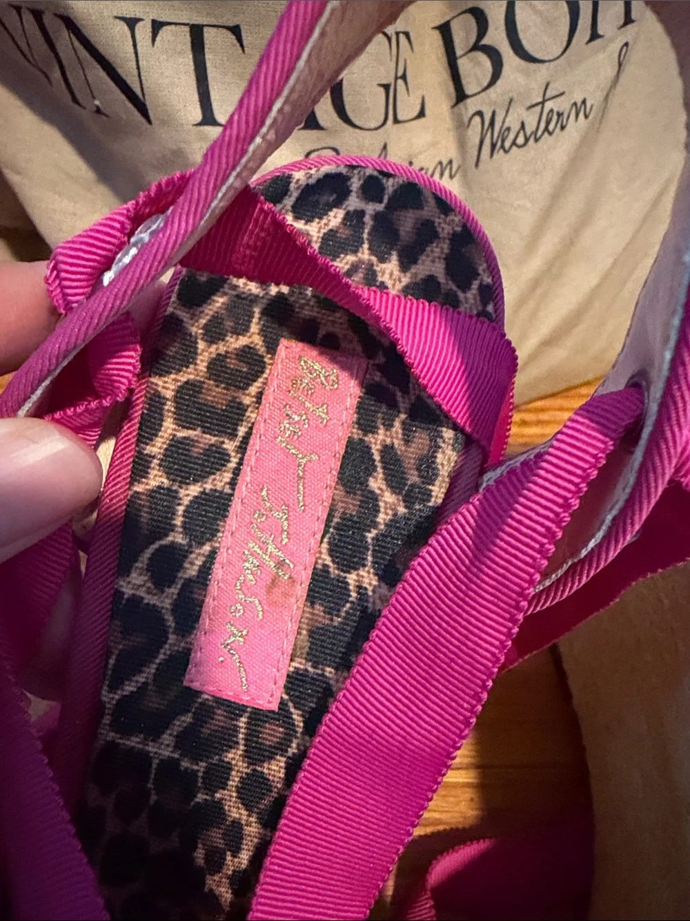Betsey Johnson Hot Pink Sequin Espadrille Wedge Sandals Y2K VTG
